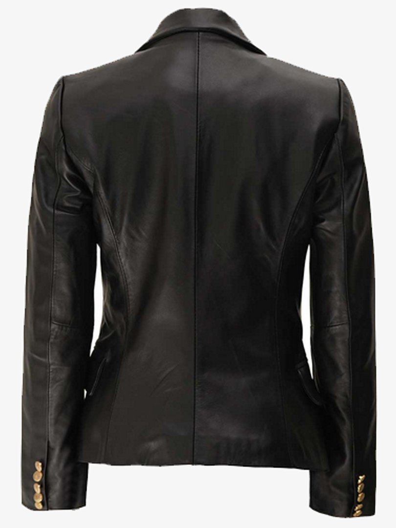 Women Black Double Breasted Jacket Blazer jacket