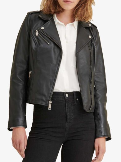Women's Black Madeline Asymmetrical Zipper Leather Jacket