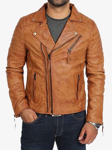 Men's Motorcycle Distressed Brown Café Racer Real Leather Jacket