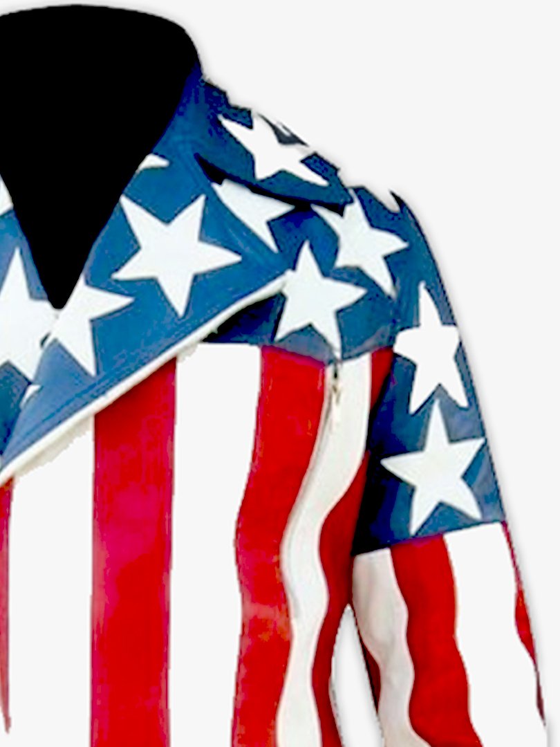 USA American Flag Men's Leather Jacket