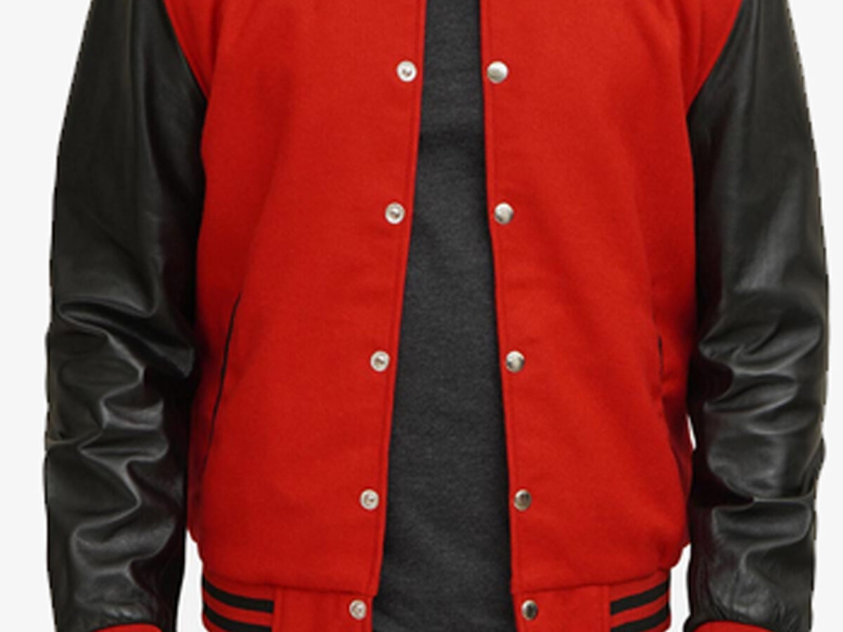 Maroon Varsity Letterman Jacket with Black Sleeves