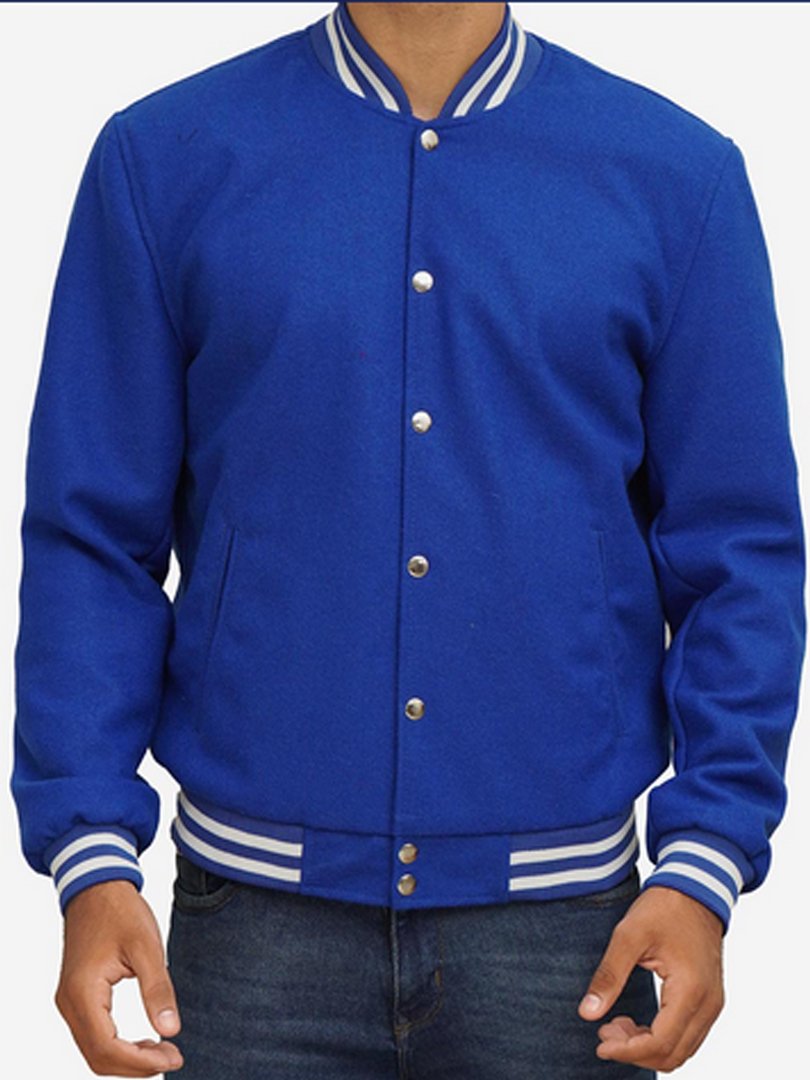 Mens-Royal-Blue-Letterman-Jacket-with-White-Stripes