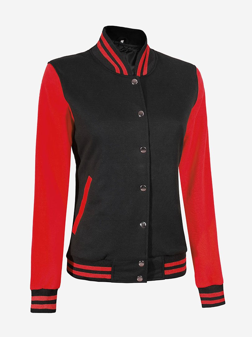 Black and Red Varsity Jacket Womens